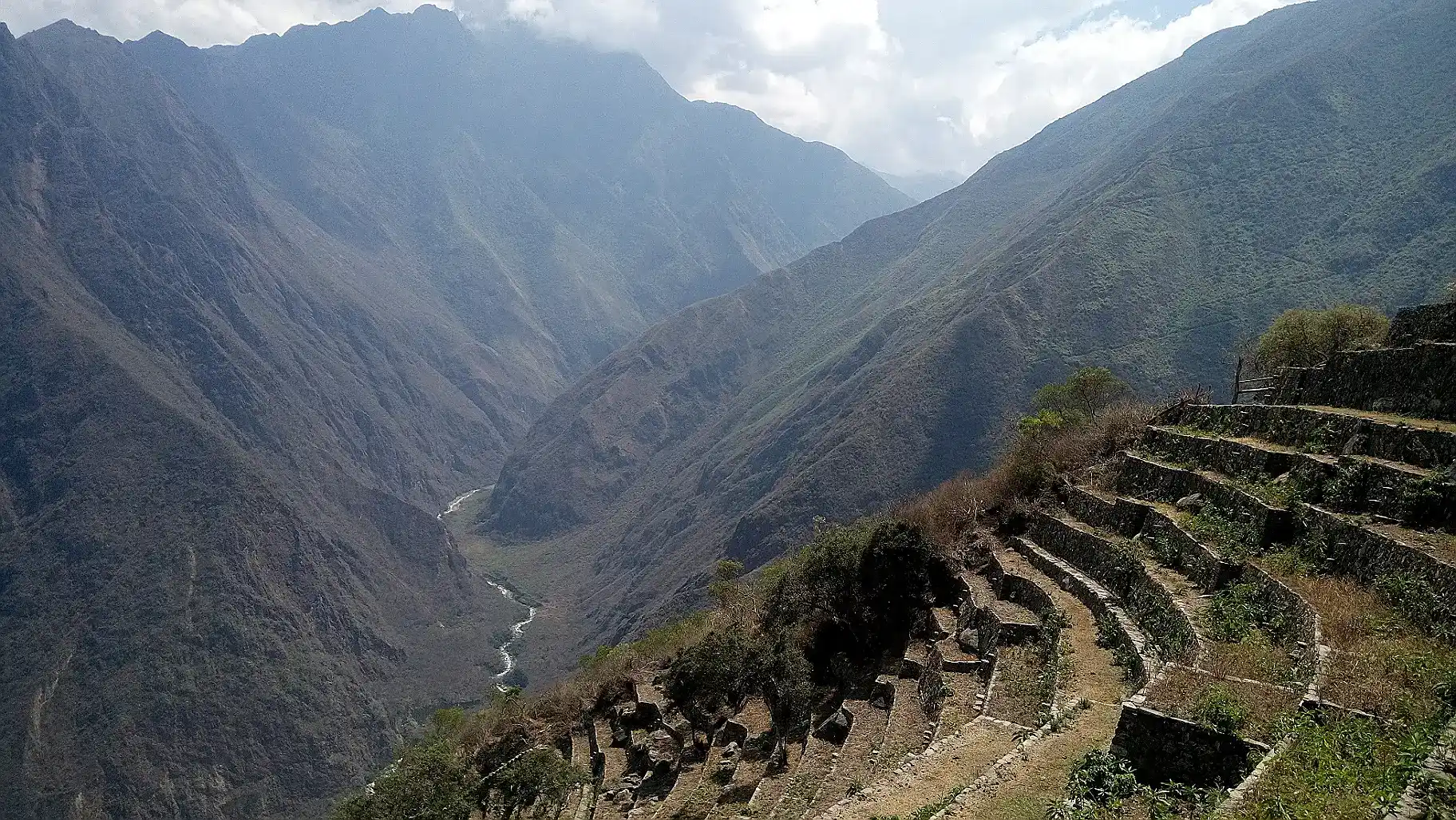 Inca terraces above the deep Apurímac Canyon.