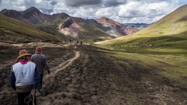 Trekking through the Mountain (Rainbow Mountain) (Red Valley) (Palcoyo)