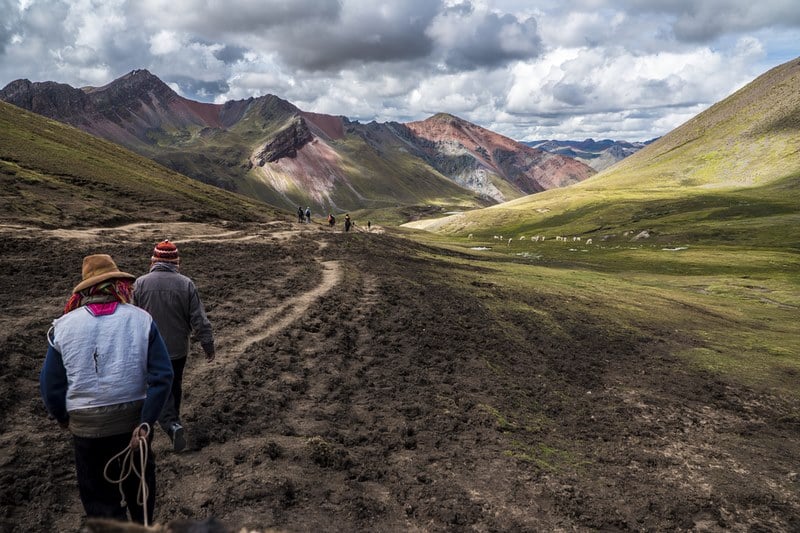 Trekking through the Mountain (Rainbow Mountain) (Red Valley) (Palcoyo)